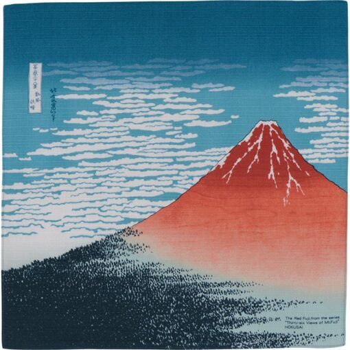Furoshiki Ukiyo-e Hokusai "Il Fuji rosso" 70cm