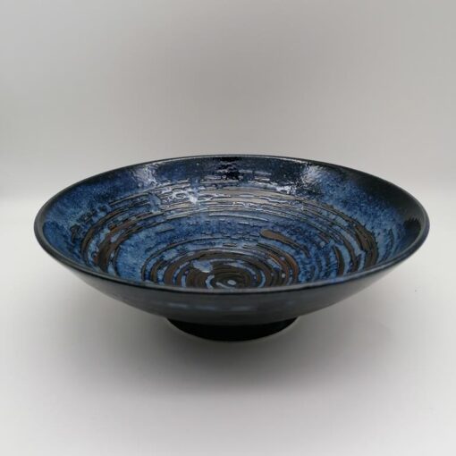 Ciotola da ramen blu con spirali nere 900ml
