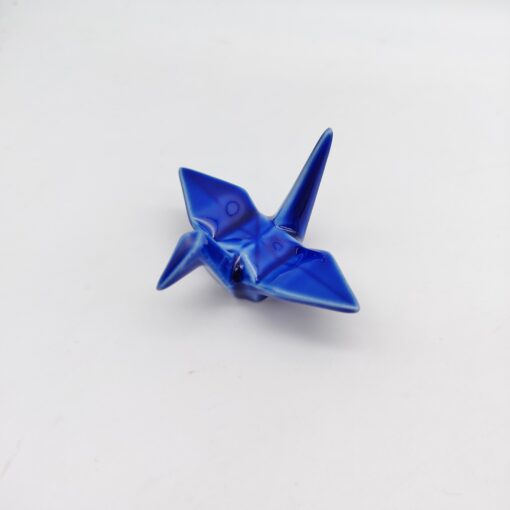 Poggiabacchette "Gru Origami" blu