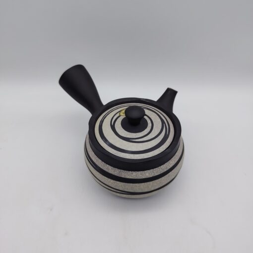 Kyusu nera con spirali grigie - 340ml