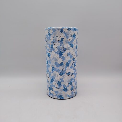 Porta tè in carta washi L - azzurro con fiori di ciliegio