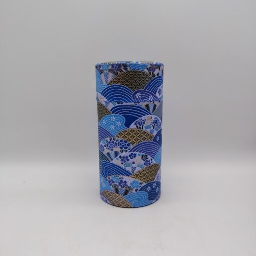 Porta tè in carta washi L - blu con onde