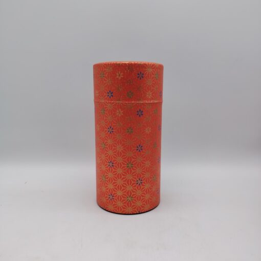 Porta tè in carta washi L - rosso con Asanoha