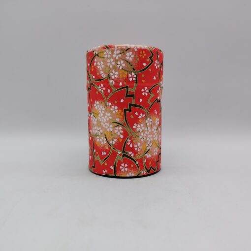 Porta tè in carta washi M - rosso fantasia di sakura