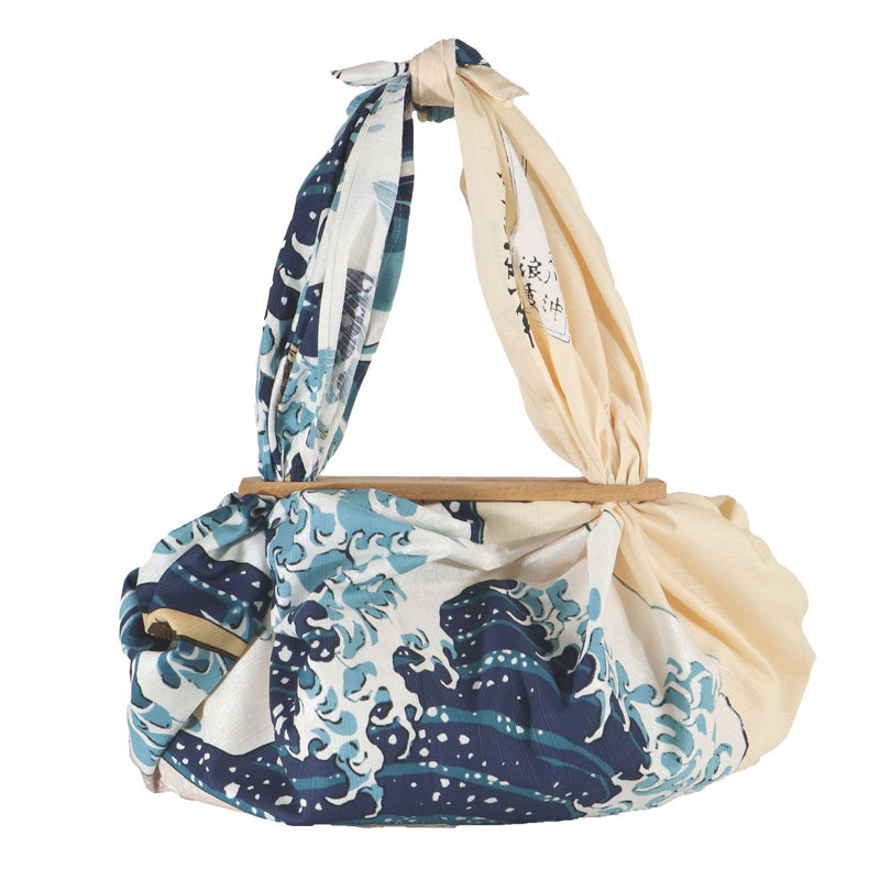 Borsa Furoshiki L – L’onda di Kanagawa, cotone organico - immagine 2