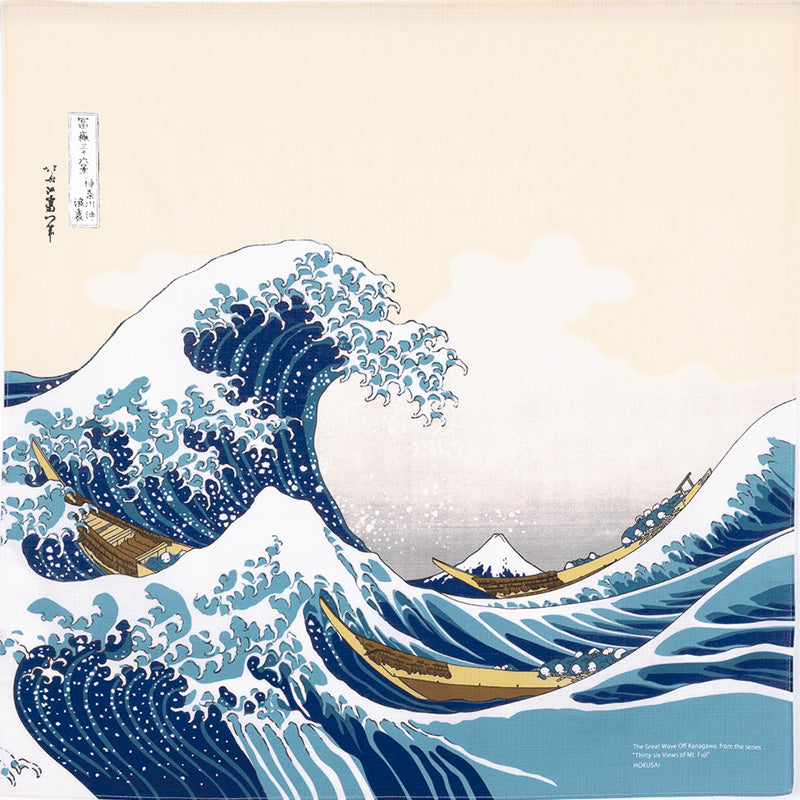 Borsa Furoshiki L – L’onda di Kanagawa, cotone organico - immagine 3